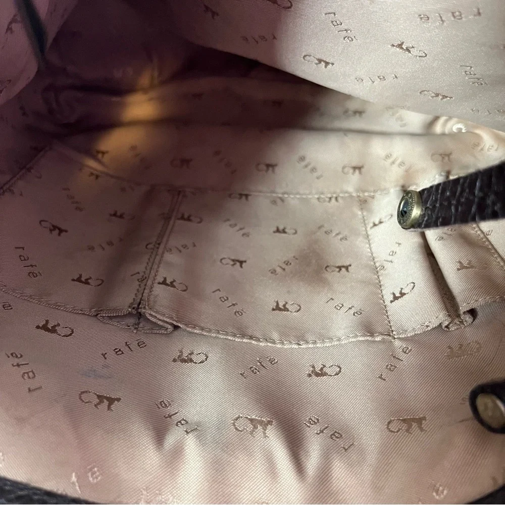 Rafe New York Distressed Pebbled Leather Studded Brown Crossbody Shoulder Bag - Picture 13 of 16